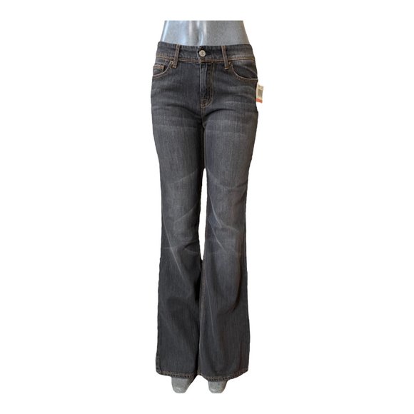 NWT 7 For All Mankind 'Flynt' Womens Jeans Tag 28 Gray Flared Mid-Rise Denim New - Picture 1 of 12